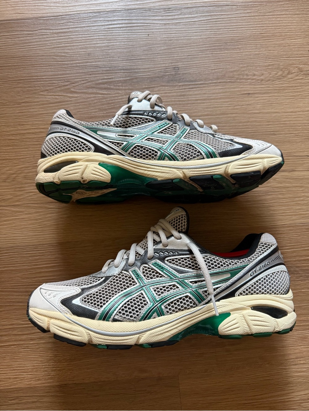 Asics GT 2160 White Jasper Green - 1203A275-106 Size 10.5 Pre Owned